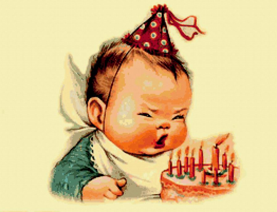 День Рождения - ребенок, торт, день рождения, дети - предпросмотр