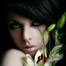 Схема вышивки «Девушка с цветком»