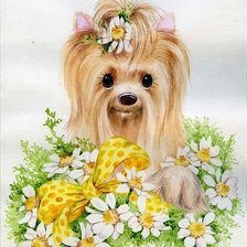 Схема вышивки «Маленькая собачка»