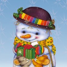 Схема вышивки «снеговичок»