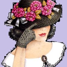 Схема вышивки «ДАМА В ШЛЯПЕ»