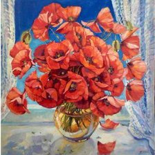 Схема вышивки «Красные маки»