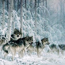 Схема вышивки «Волки»