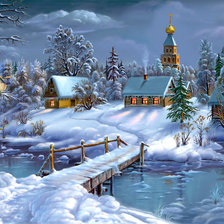 Схема вышивки «зимний вечер»