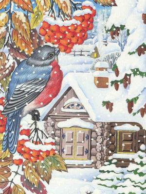 зимний мотивчик - зима, снегирь - оригинал