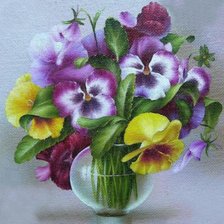 Схема вышивки «фиалки»