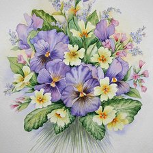 Схема вышивки «анютины глазки»