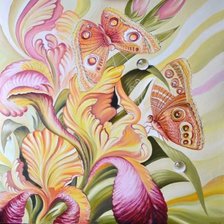 Схема вышивки «ирисы»