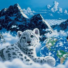 Схема вышивки «снежный барс»