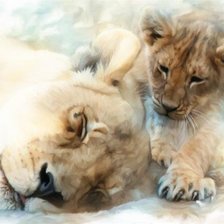 Схема вышивки «львы»