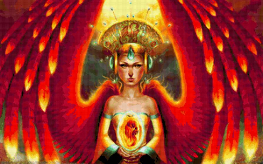 фентези - девушка, крылья, дракон - предпросмотр