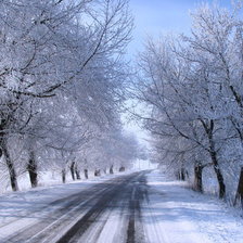 Схема вышивки «Зимняя дорога»