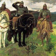 Схема вышивки «Три богатыря»