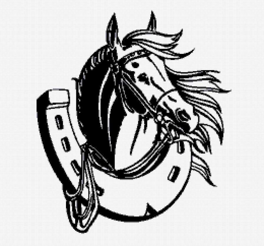 на удачу - подкова, лошадь - предпросмотр