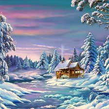 Схема вышивки «Зимний пейзаж»