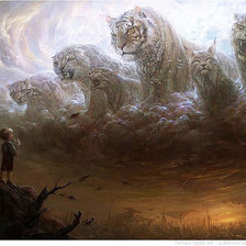 Схема вышивки «Тигры в небе»