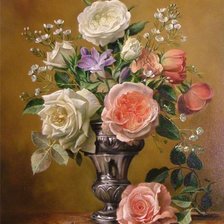 Схема вышивки «Натюрморт с розами 2»