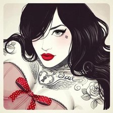 Схема вышивки «Девушка»