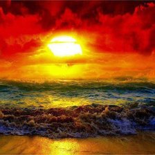 Схема вышивки «Пылающий закат»