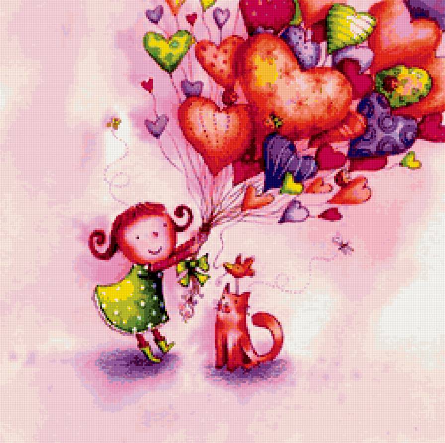 Валентинка - валентинка, детям, шары - предпросмотр