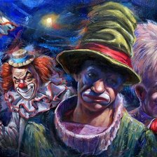 Схема вышивки «Три клоуна»