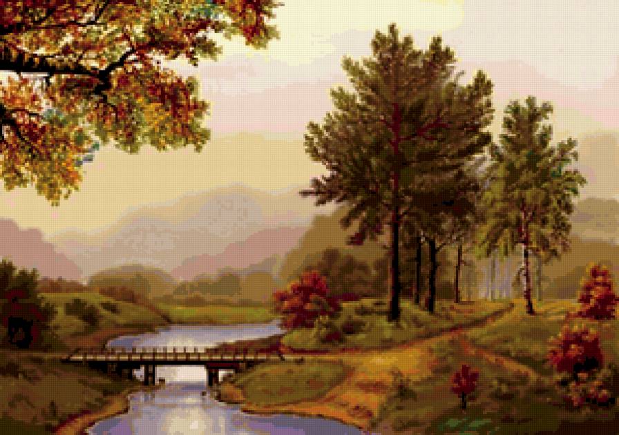 мост через реку - предпросмотр