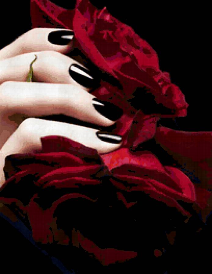 Розы - пальцы, розы, руки - предпросмотр