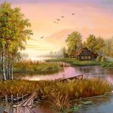 Схема вышивки «охотничий домик»