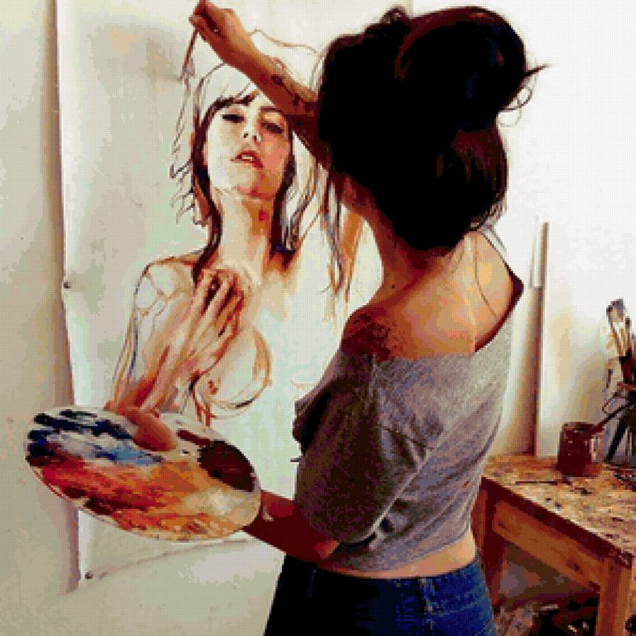 Художница - рисунок, художник, рисование, портрет - предпросмотр