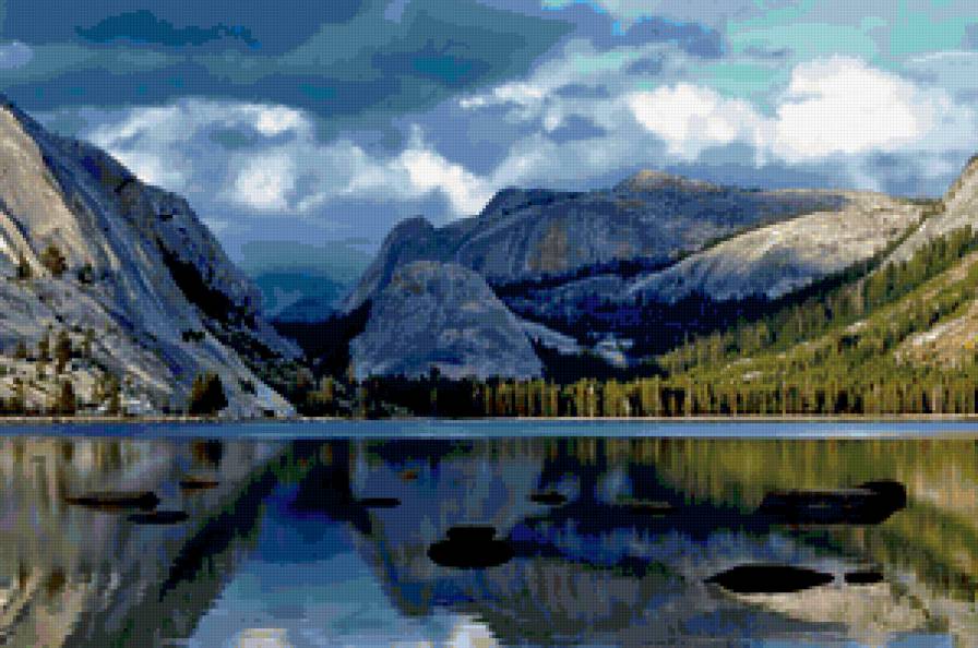 Горный пейзаж - пейзаж, горы, озеро - предпросмотр