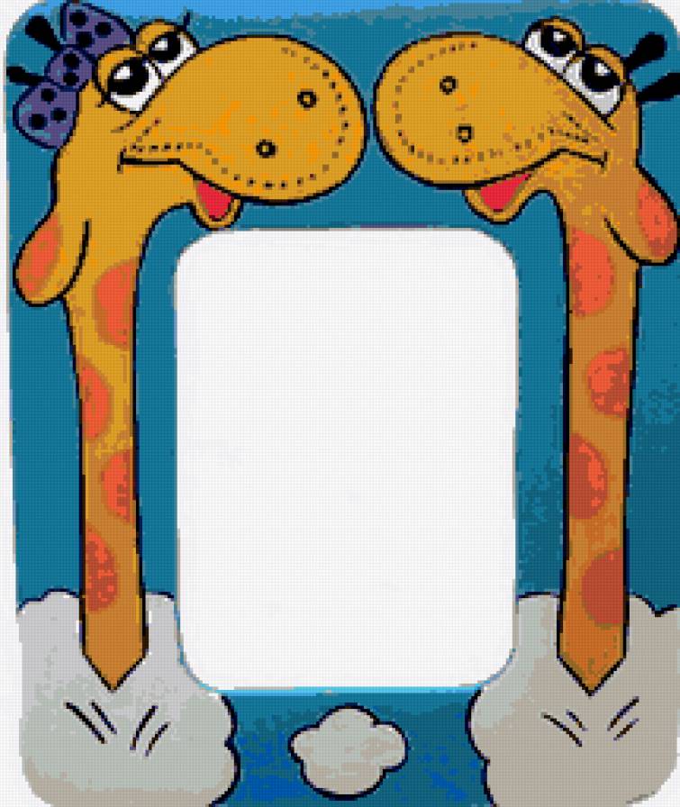 Фоторамка с Жирафами - зверушки, фоторамка, жирафы, жираф, рамочка - предпросмотр