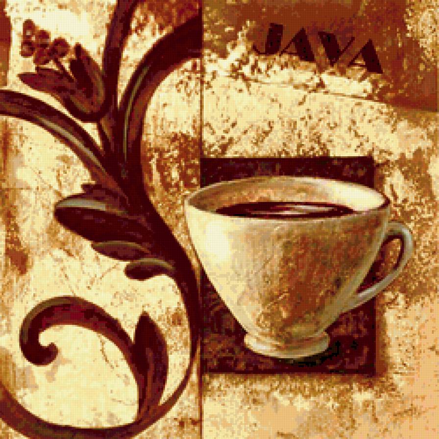 серия "кофемания" - кофе, для кухни, узор, чашка, подушка - предпросмотр