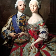 Схема вышивки «ГРООТ Георг - Портрет цесаревича Петра Фёдоровича и великой княг»