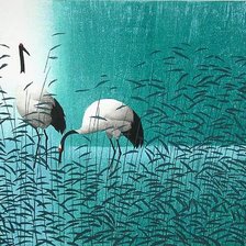 Схема вышивки «журавли»