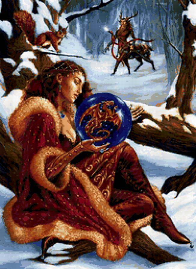 девушка - мифология, миф, лес, женщина, кентавр, любраз, зима, фентези, сказка - предпросмотр