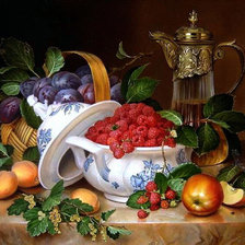 Схема вышивки «натюрморт с малиной по картине Д. Власова»