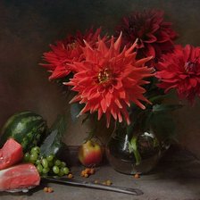 Схема вышивки «Георгиновое пламя»