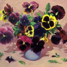 Схема вышивки «Анютины глазки»