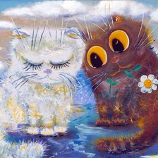 Схема вышивки «коты»