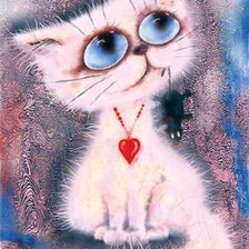 Схема вышивки «кот и мышка»