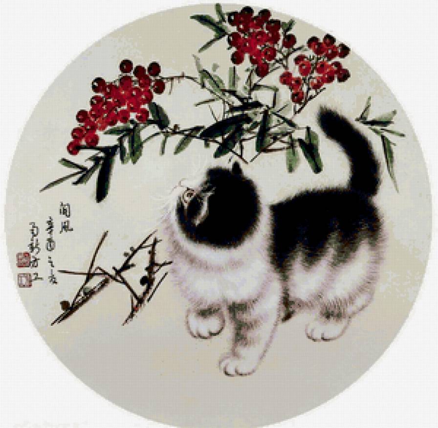 Рисунок - восток, кот, рисунок - предпросмотр