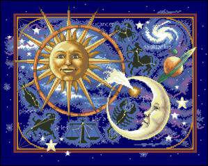 Космос - звезды, зодиак, солнце, луна - оригинал