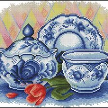 Схема вышивки «ГЖЕЛЬ»