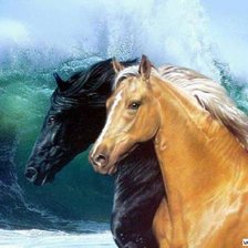 Схема вышивки «коні»