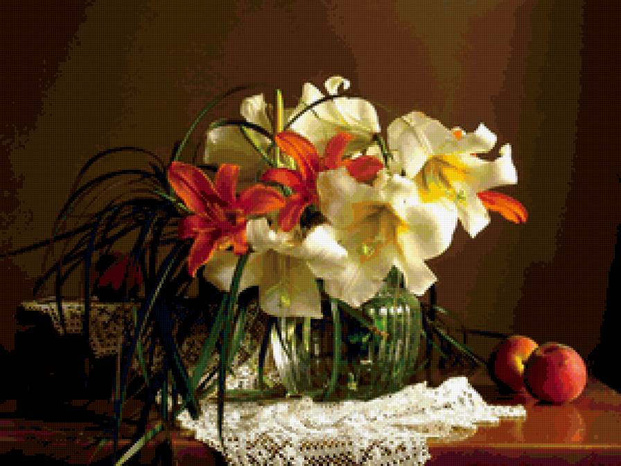 нежные лилии - букет, цветы, натюрморт - предпросмотр