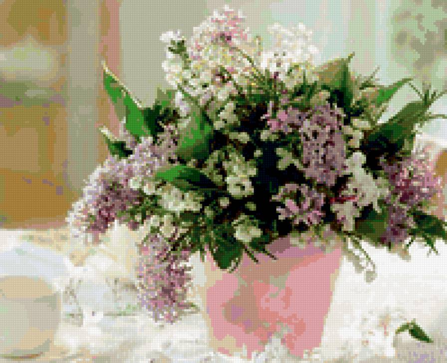 Букет ландышей - букет, сирень, ландыши - предпросмотр