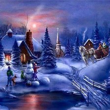 Схема вышивки «ЗИМНИЙ ПЕЙЗАЖ»