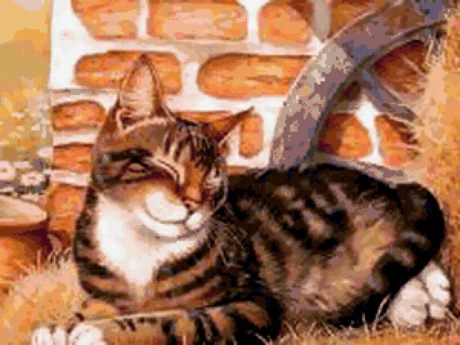 кот - кот, лето, сон, деревня - предпросмотр