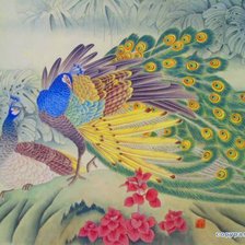 Схема вышивки «Серия "Китайские павлины"»