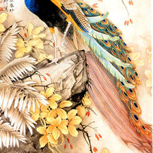 Схема вышивки «Серия "Китайские павлины"»